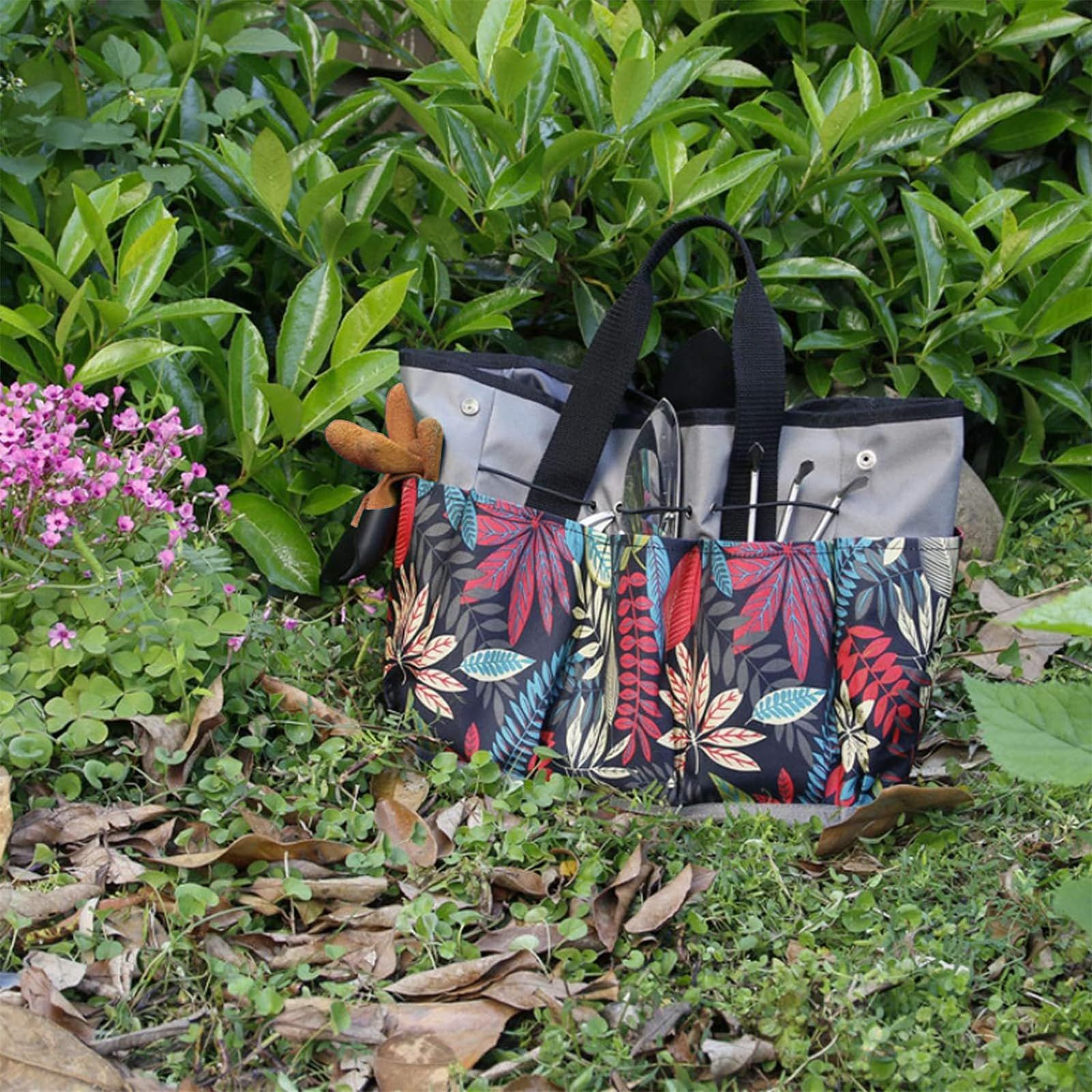 Garden Tool Bag, Garden Tote Storage Bag with 8 Pockets, Women Men Garden Plant Tool Storage Bag (Tools NOT Included) — image 4