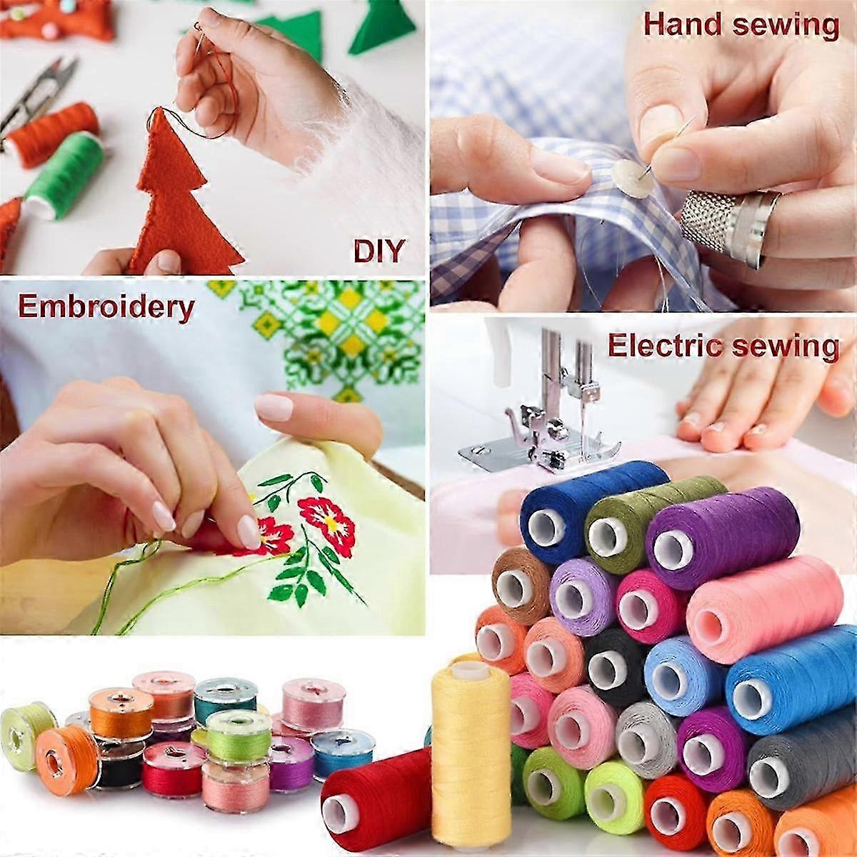 Pre-Wound Sewing Machine Thread Set 72 pcs 36 Colors Compatible 365 Meters Per Spool — image 3