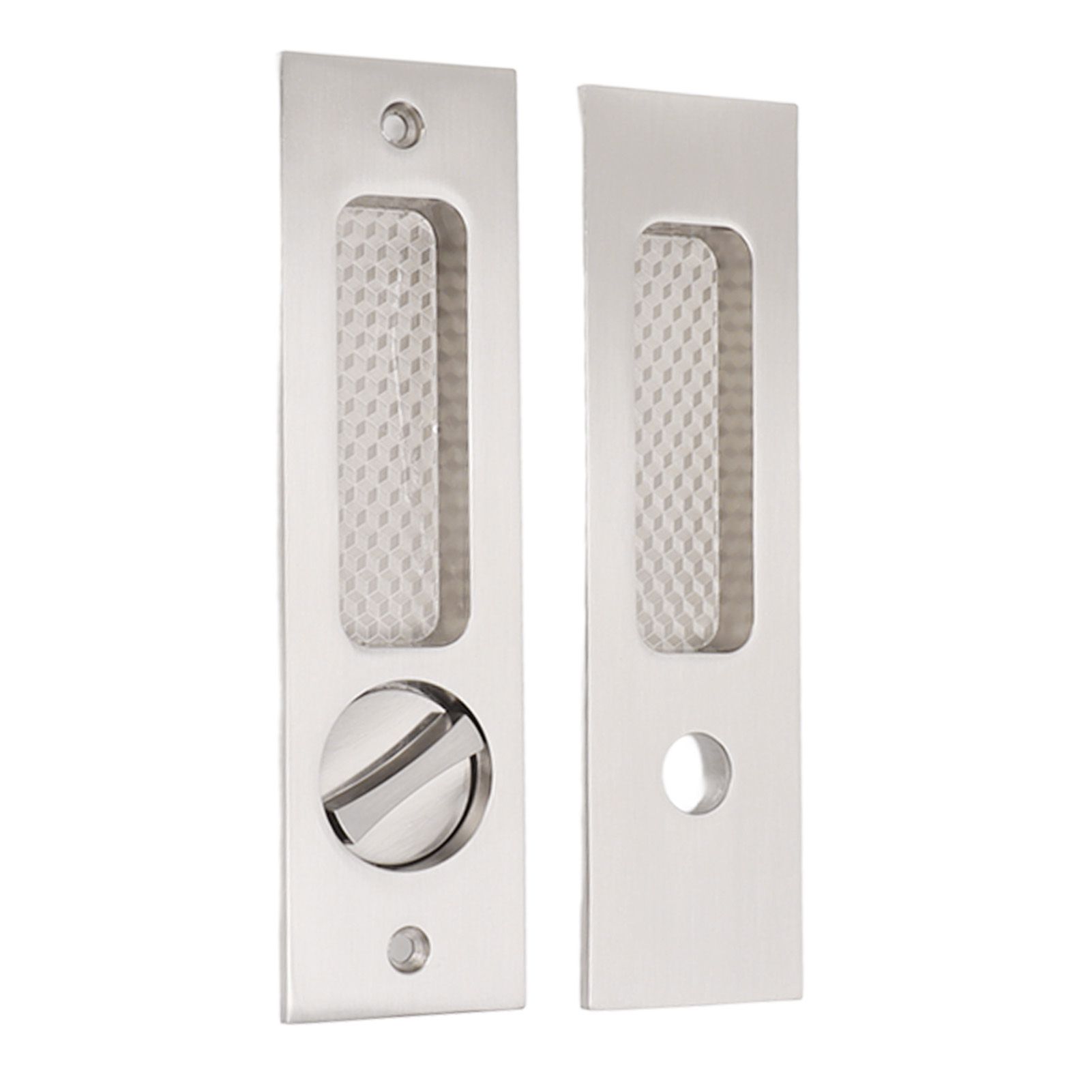 Sliding Door Mortise Lock with 2 Keys Zinc Alloy Invisible Recessed Handle Latch Pocket for Wood Furniture Hardware Brushed Nickel — image 6
