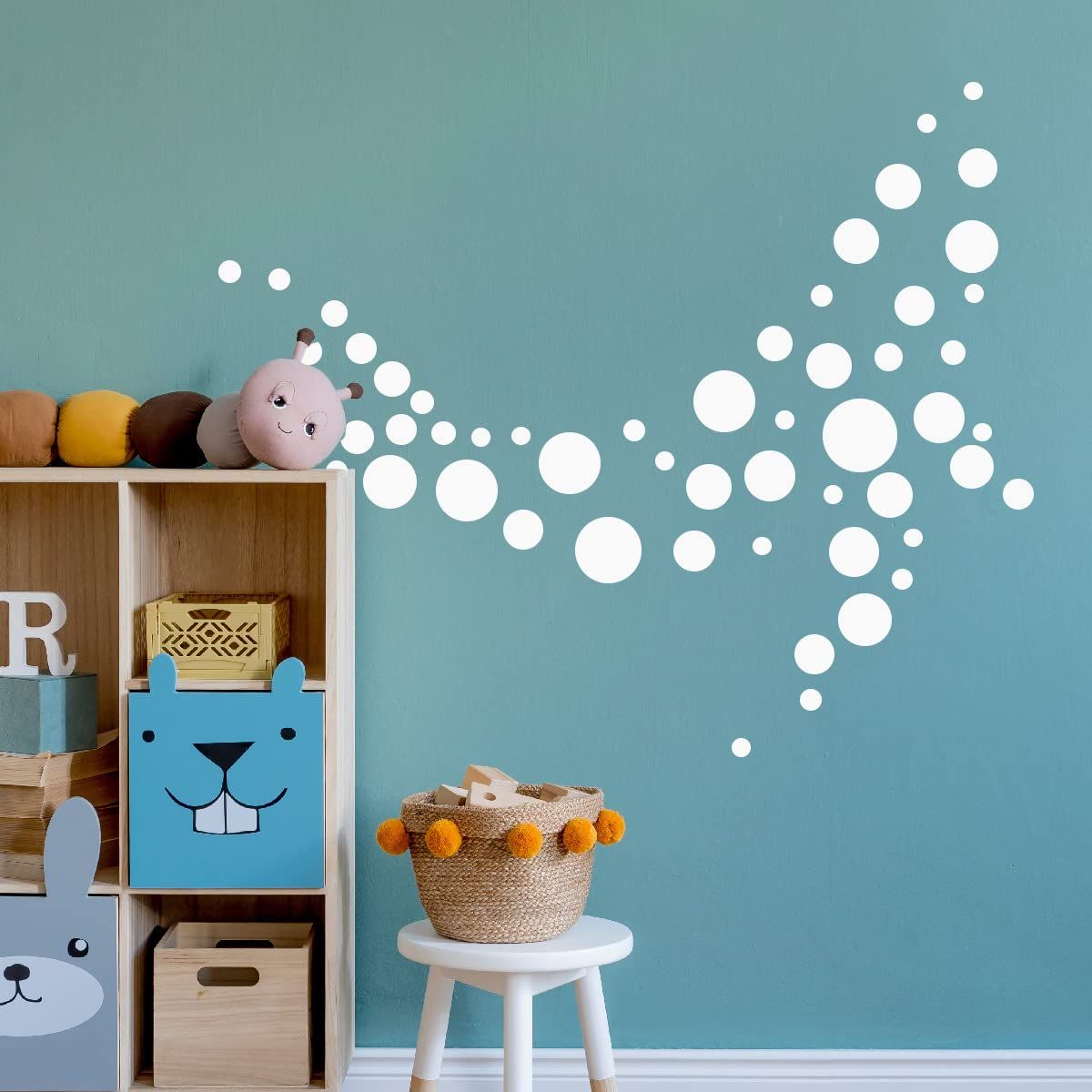White Round Dot Pattern Stickers DIY Wall Stickers for Living Room Bedroom Home Art Decor Wall sticker background wall โ image 4