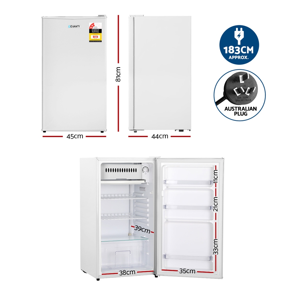 Devanti 95L Bar Fridge White โ image 2