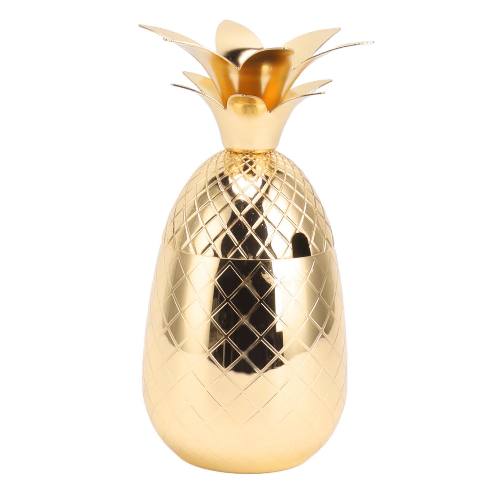 Cocktail Shaker Pineapple Shape Stainless Steel Polished Smooth Surface 500ml for Home Bar Gold โ image 6