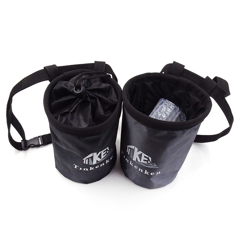 2PCS Black Professional Rock Climbing Gear Bag - 840D Heavy Duty Oxford Cloth Waist Pouch for Mountaineering, Bouldering, and Outdoor Equipment Storage โ image 4