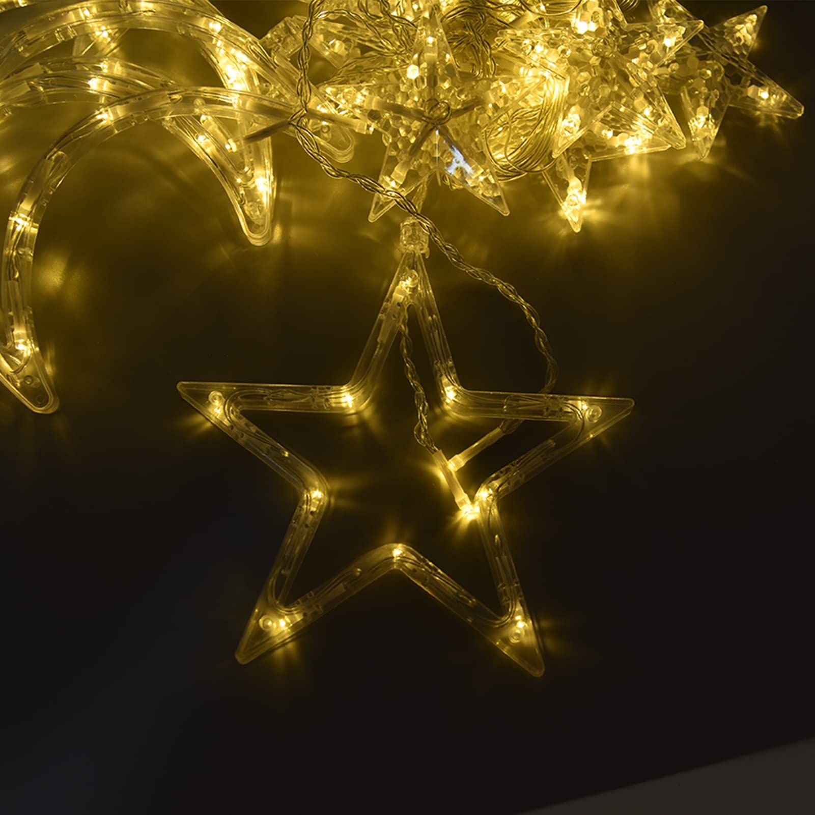 LEDs Curtain Lights, Fairy String Lights Moons and Stars LED Night Light for Home Decoration Party Star Moon Ramadan String Lights โ image 4
