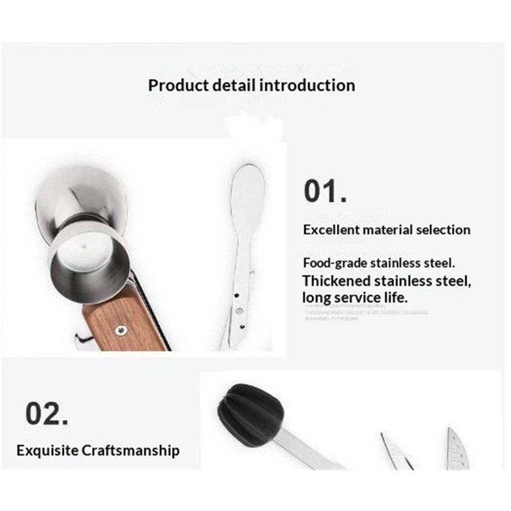 All in One Bartender Multitool Set, 10 in 1 Bar Tool with Strainer, Muddler, Reamer, Jigger, Stirrer, Corkscrew, Opener, Knife and Channel Knife for โ image 2