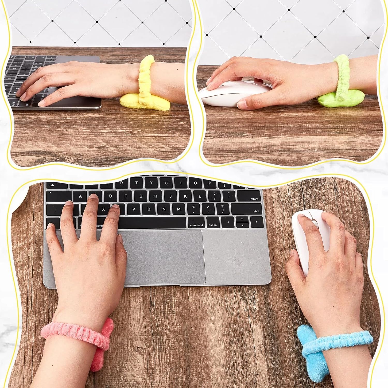 10-Pack Portable Ergonomic Wrist Rest for Typing Keyboard Computer Use Plush Material Curved Design — image 3