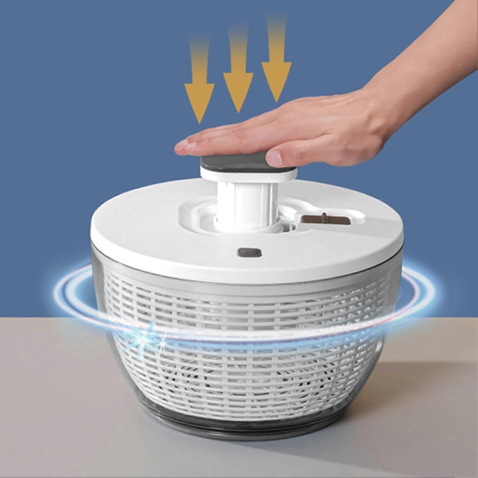 6L Salad Spinner with One-Hand Pump, Lettuce & Fruit Washer Dryer โ image 2