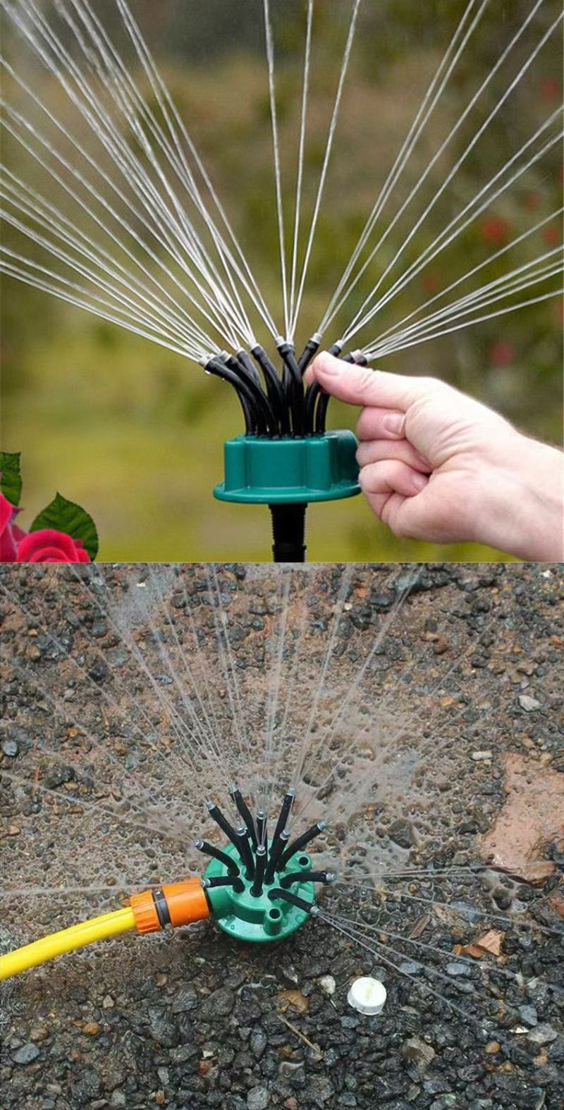 Flexible Lawn & Garden Sprinkler Garden Spray 360° Automatic Watering System, 12-Tube Sprayer for Watering, Hands-Free Lawn and Plant Watering — image 4