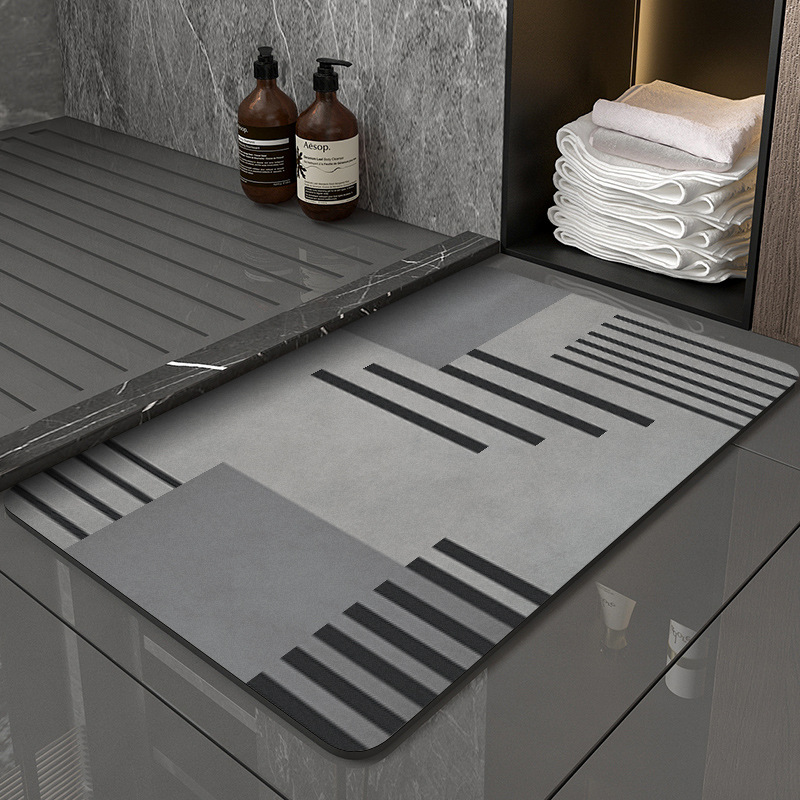 Memory Monologue Modern Absorbent Diatomaceous Earth Bath Mat - Quick Dry, Non-Slip, Soft Bathroom Floor Mat
