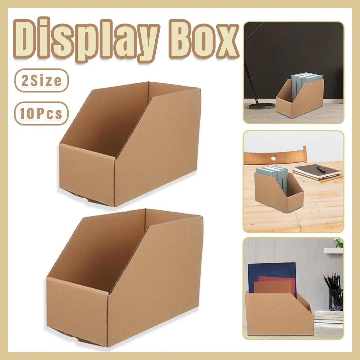 10pcs Slanted Display Boxes for Sorting Organising Storage Containers Organizer - 60cm x 30cm x 20cm โ image 2