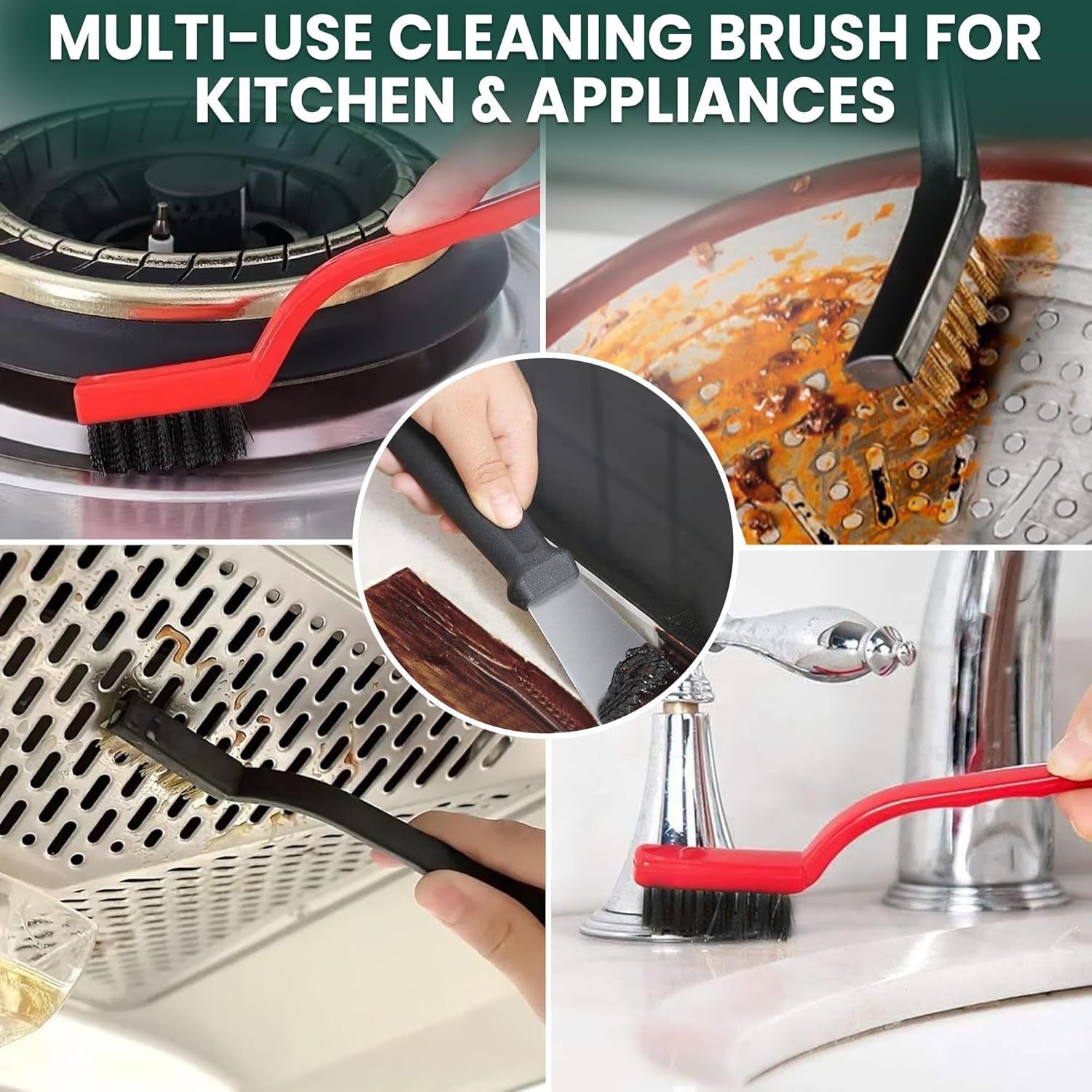 Set A Multi-Use Heavy-Duty Cleaning Brush Set – 14-Piece Hard Bristle Tool Kit for Kitchen, Bathroom & Tight Spaces — image 6