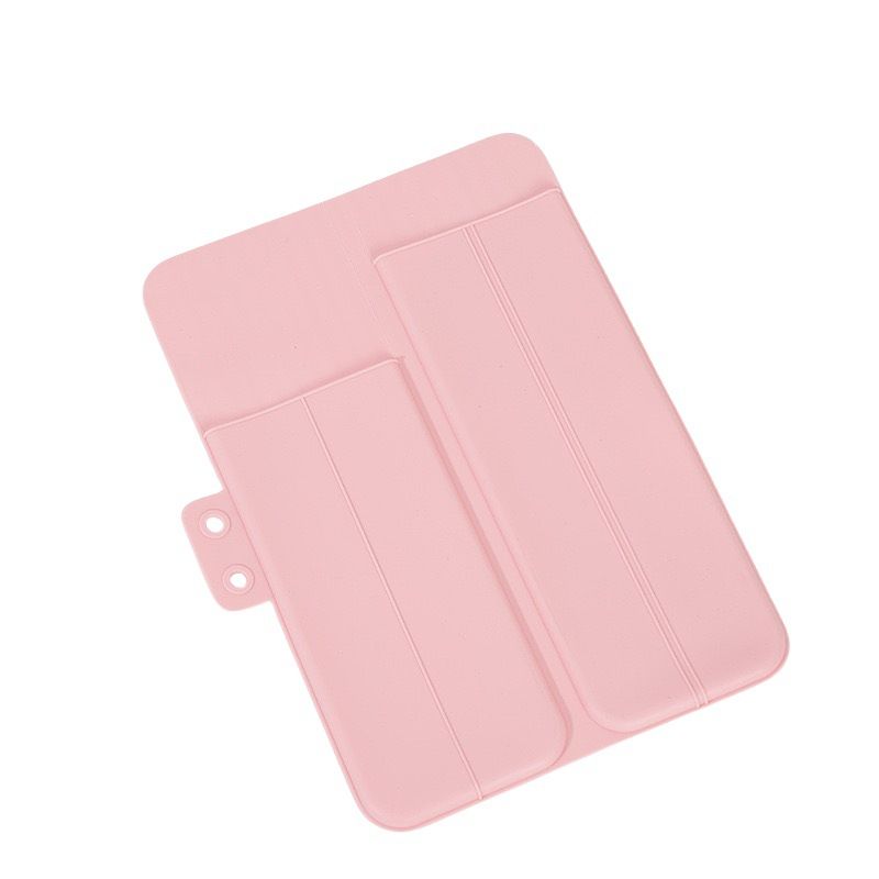 Pink Travel Silicone Hair Tool Storage Mat - Heat Resistant, Non-Slip, Foldable Organizer for Curling Irons and Straighteners, Dual Pocket Design for Cords and