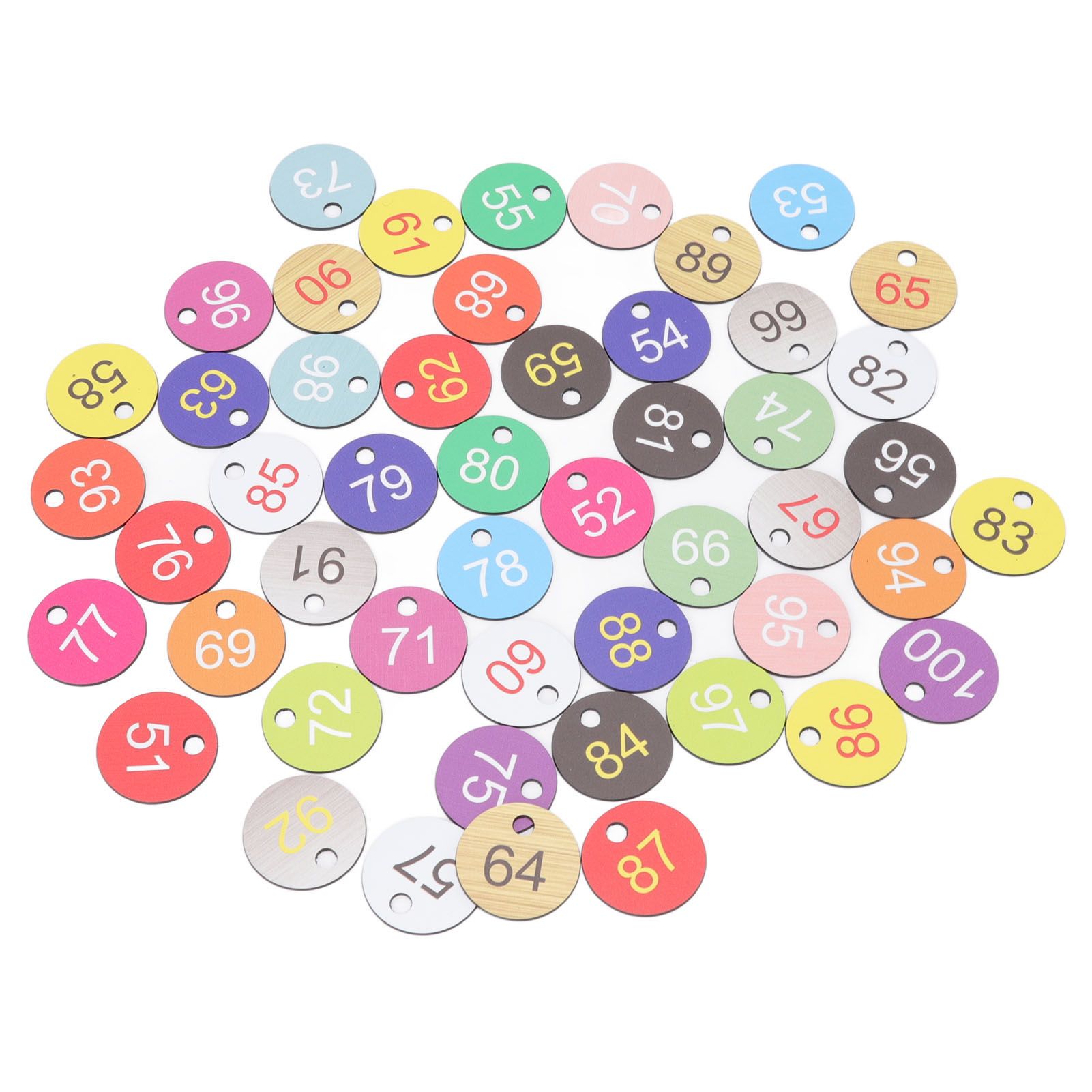 50Pcs Round Plastic Number Tags Plastic Number Labels for Beekeeping Livestock Farming 51-100 — image 3