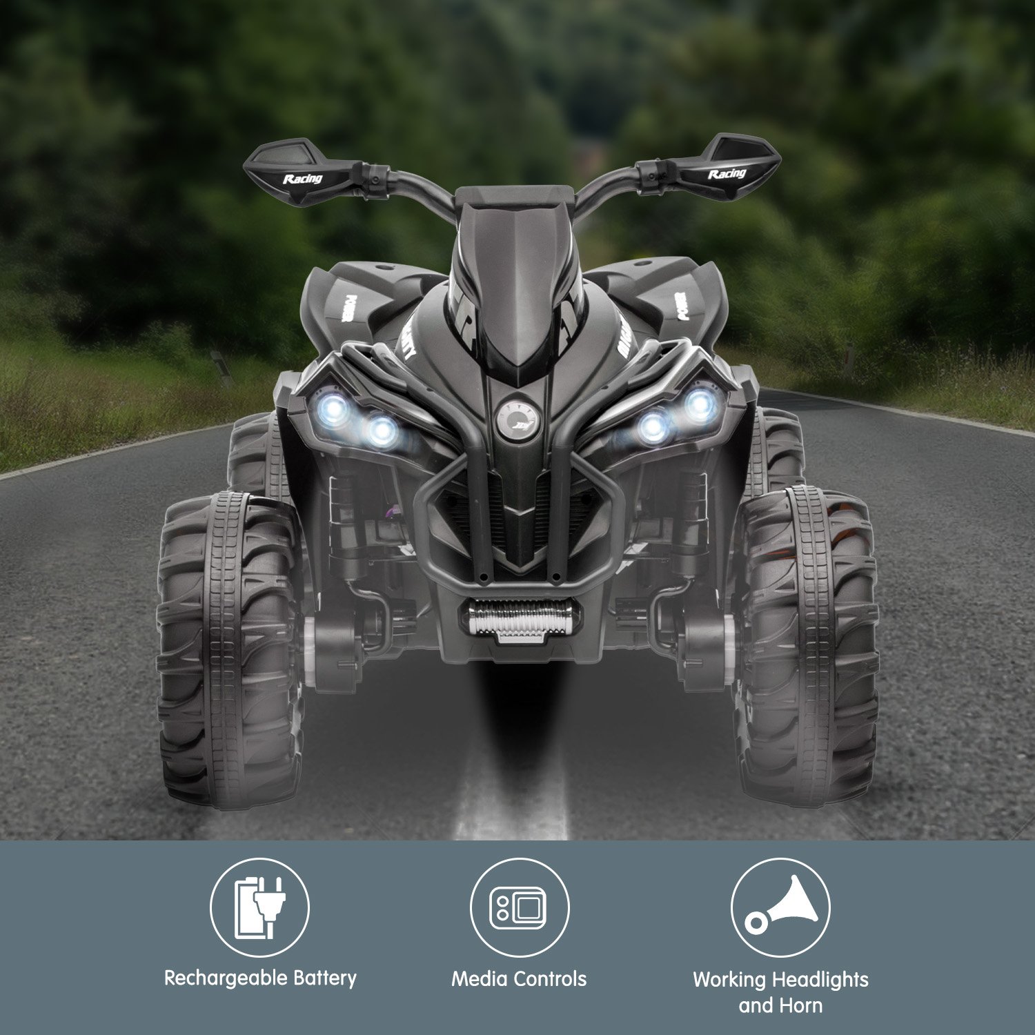 Kahuna GTS99 Kids Electric Ride On Quad Bike Toy ATV 50W - Black โ image 5
