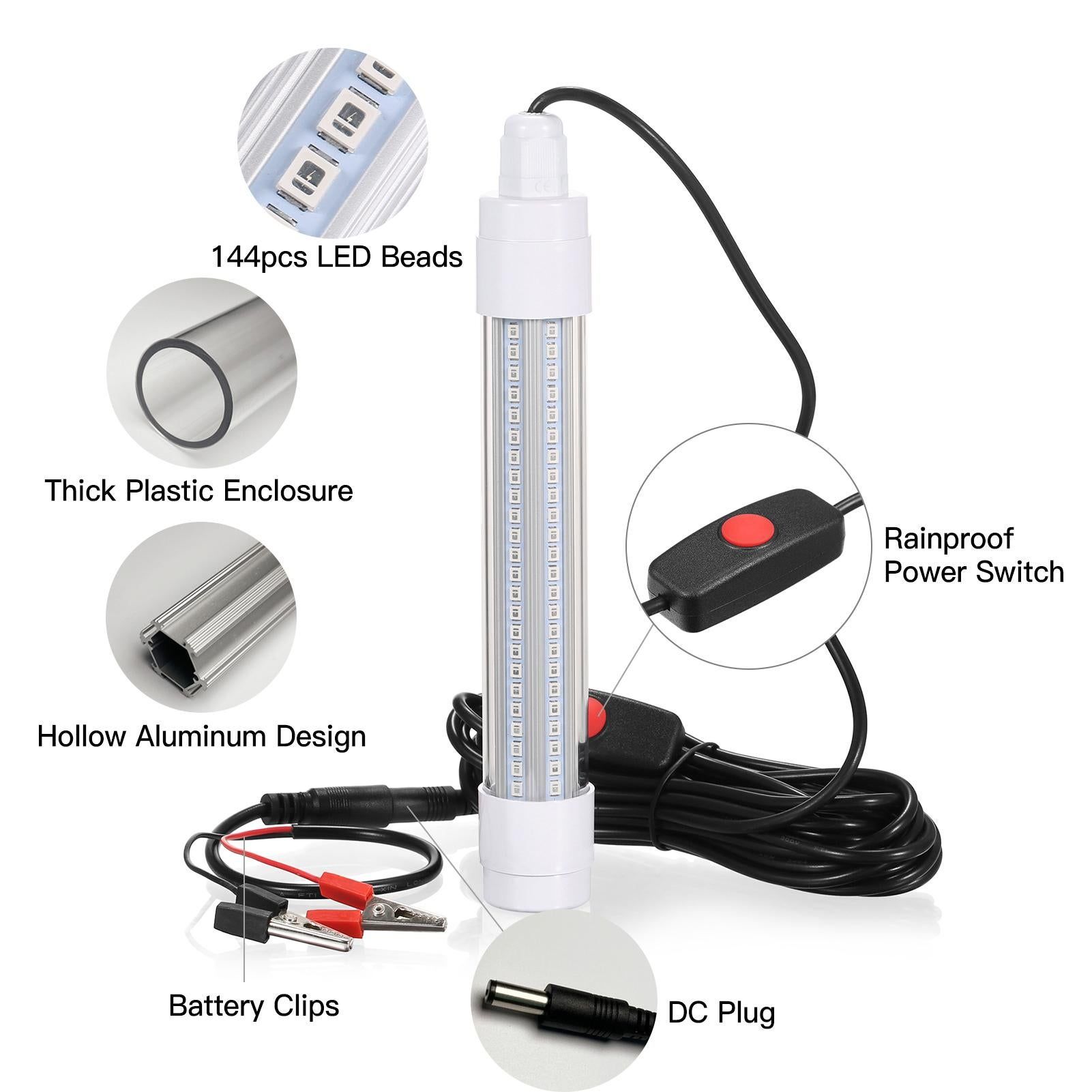 144 LED Submersible Fishing Light Underwater Fish Finder Lamp 16W 1600 Lumens IP68 (Green) โ image 4