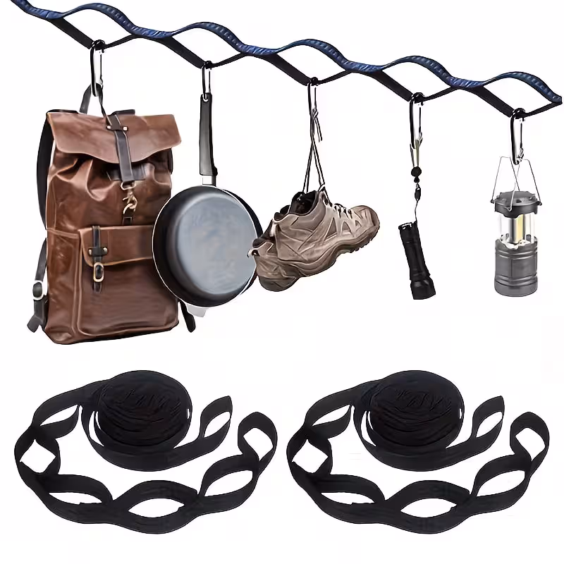 2 Pcs/Set Hammock Straps Special Reinforced Polyester 5 High Load-Bearing Barbed Black Home Outdoor Straps โ image 4