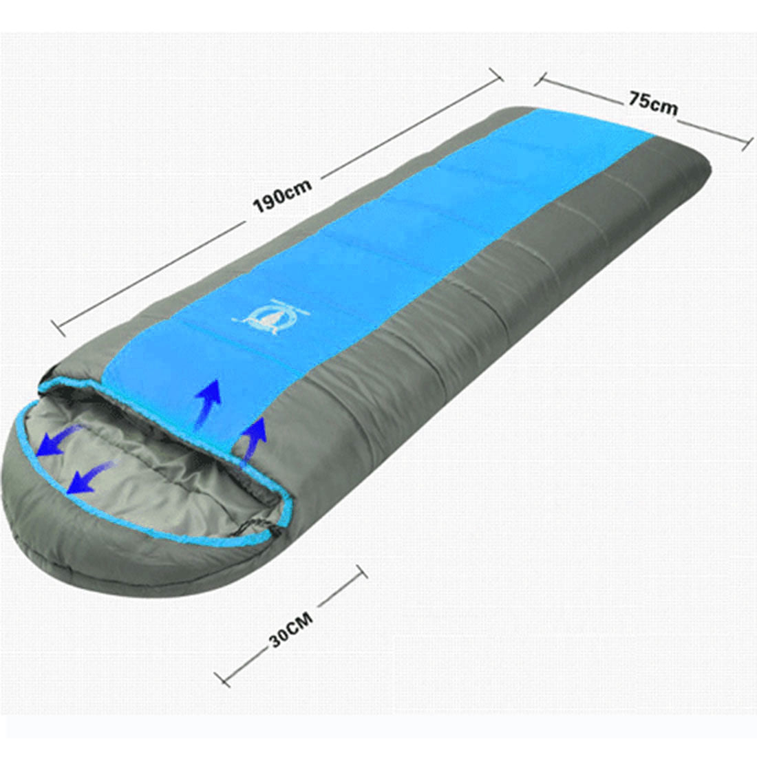 Outdoor Camping Envelope Sleeping Bag Thermal Tent Hiking Winter Single -15C - blue โ image 6