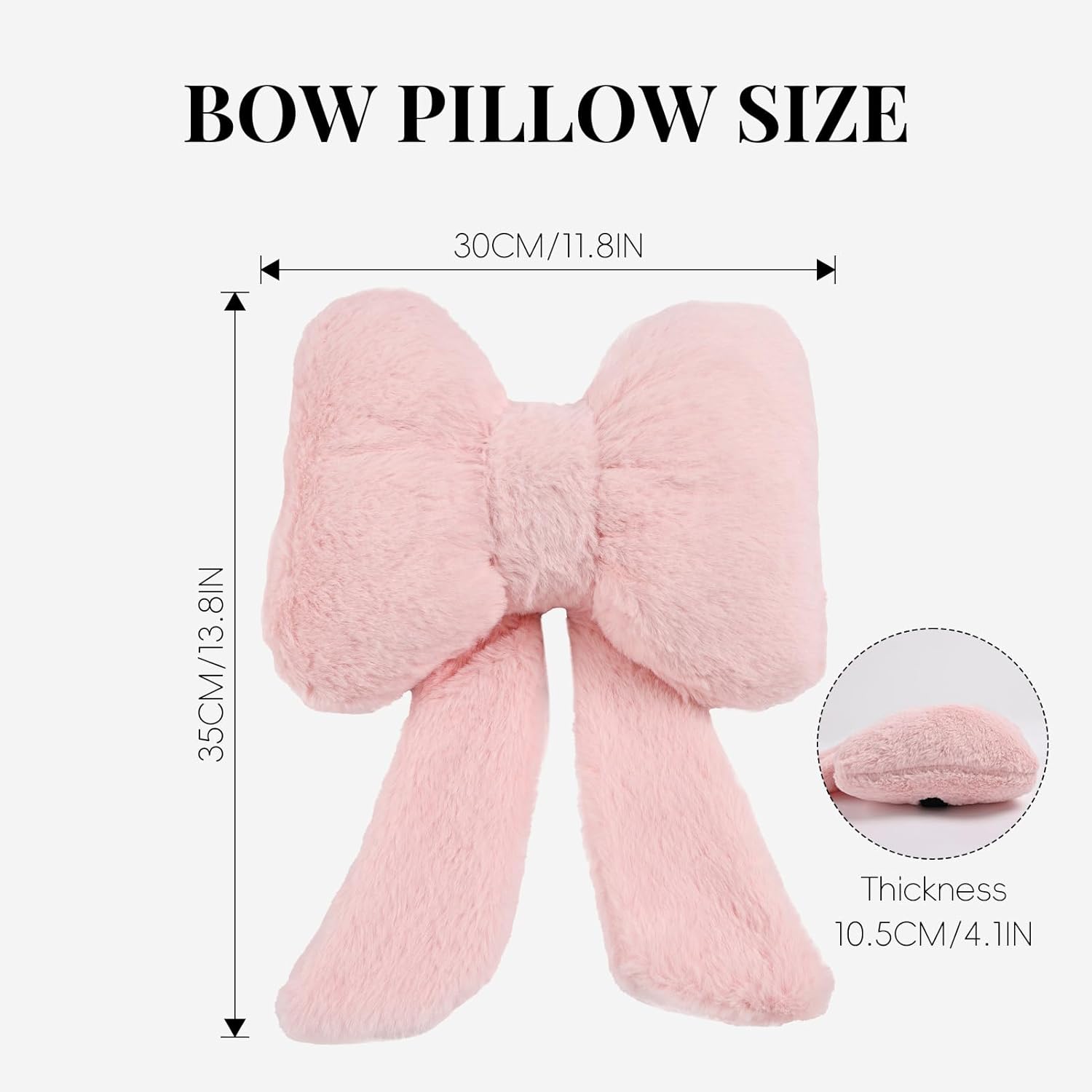 2 Pack Bow Car Headrest Pillows Plush Neck Pillows for Travel Driving Office Chair Head Support Cushions, Also Cute Car Decor Accessories for Women (Pink) — image 3