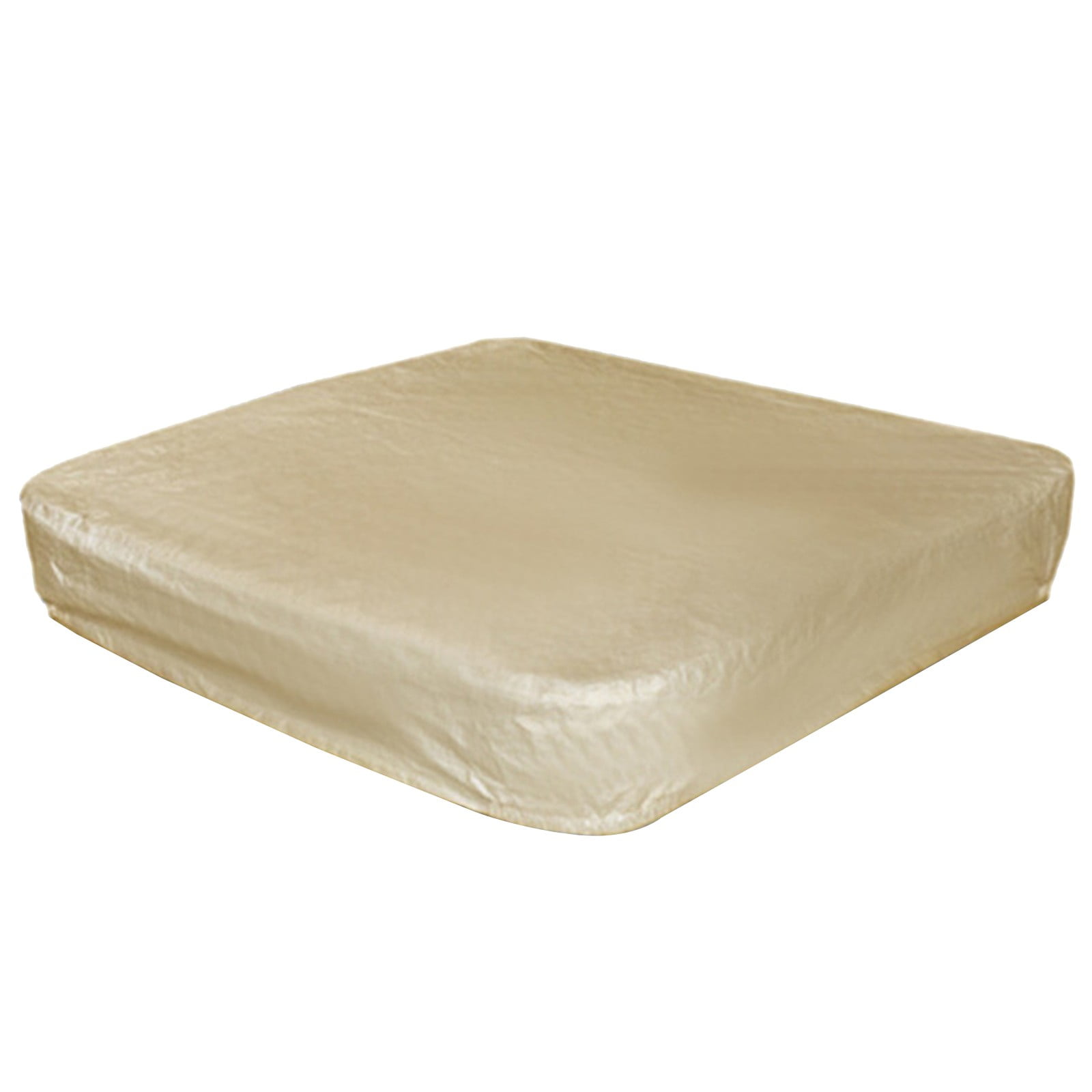 Waterproof Square Hot Tub Cover with Drawstring, Outdoor Spa and Jacuzzi Dust Protector for Patio Use, 207 x 30 cm, Beige