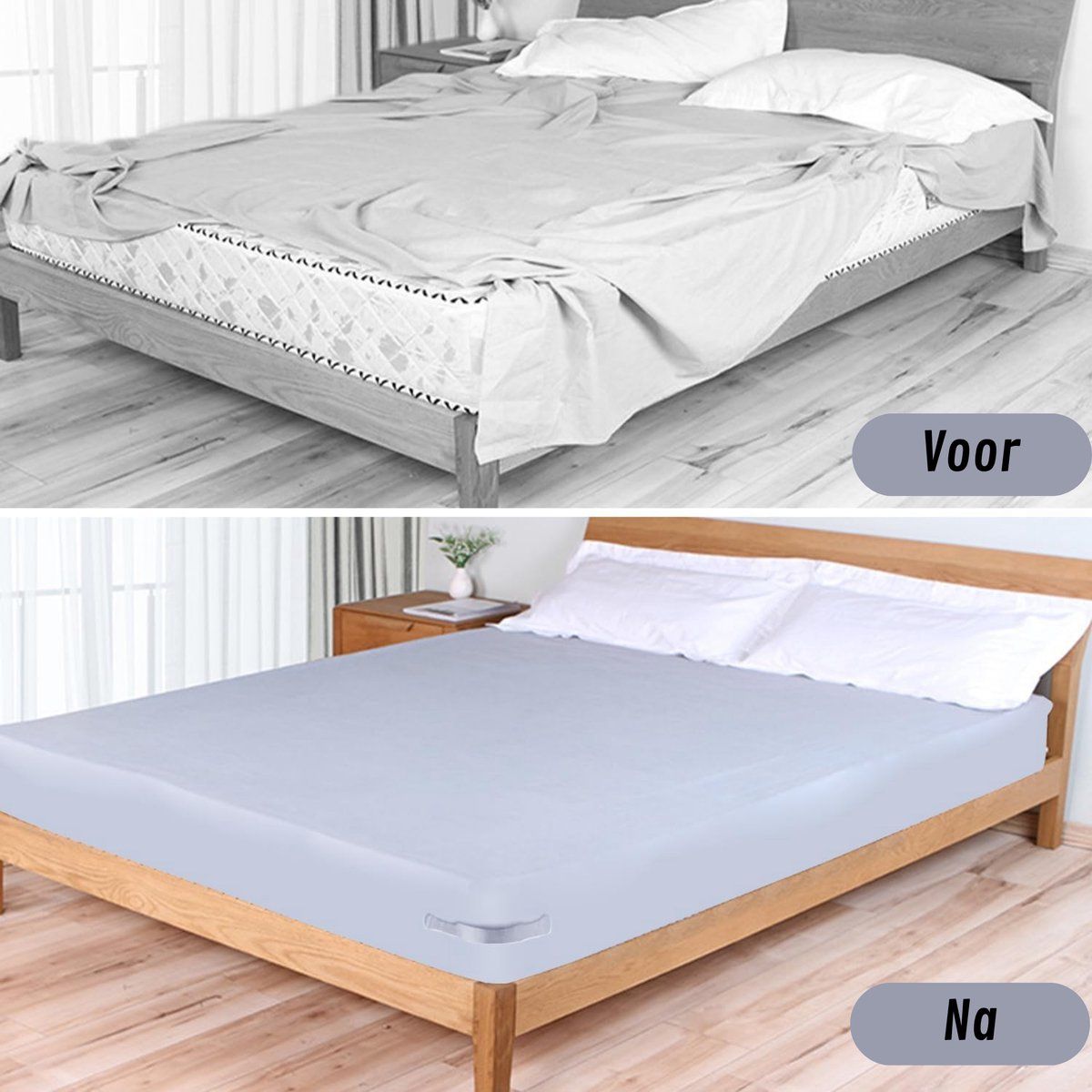 4-Pack Grey Fitted Sheet Clips, Non-Slip Mattress Corner Fasteners for Single and Double Beds — image 5