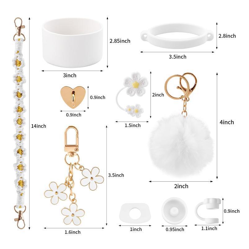 10-Piece Rose-Red Accessory Bundle for Stanley Quencher 30/40oz - Includs Premium Silicone Straw Covers, Protective Boot & Charms Set — image 2