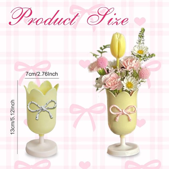 Tulip-shaped pen holder - pen rack - creative desk decoration - refined (Yellow) — image 5