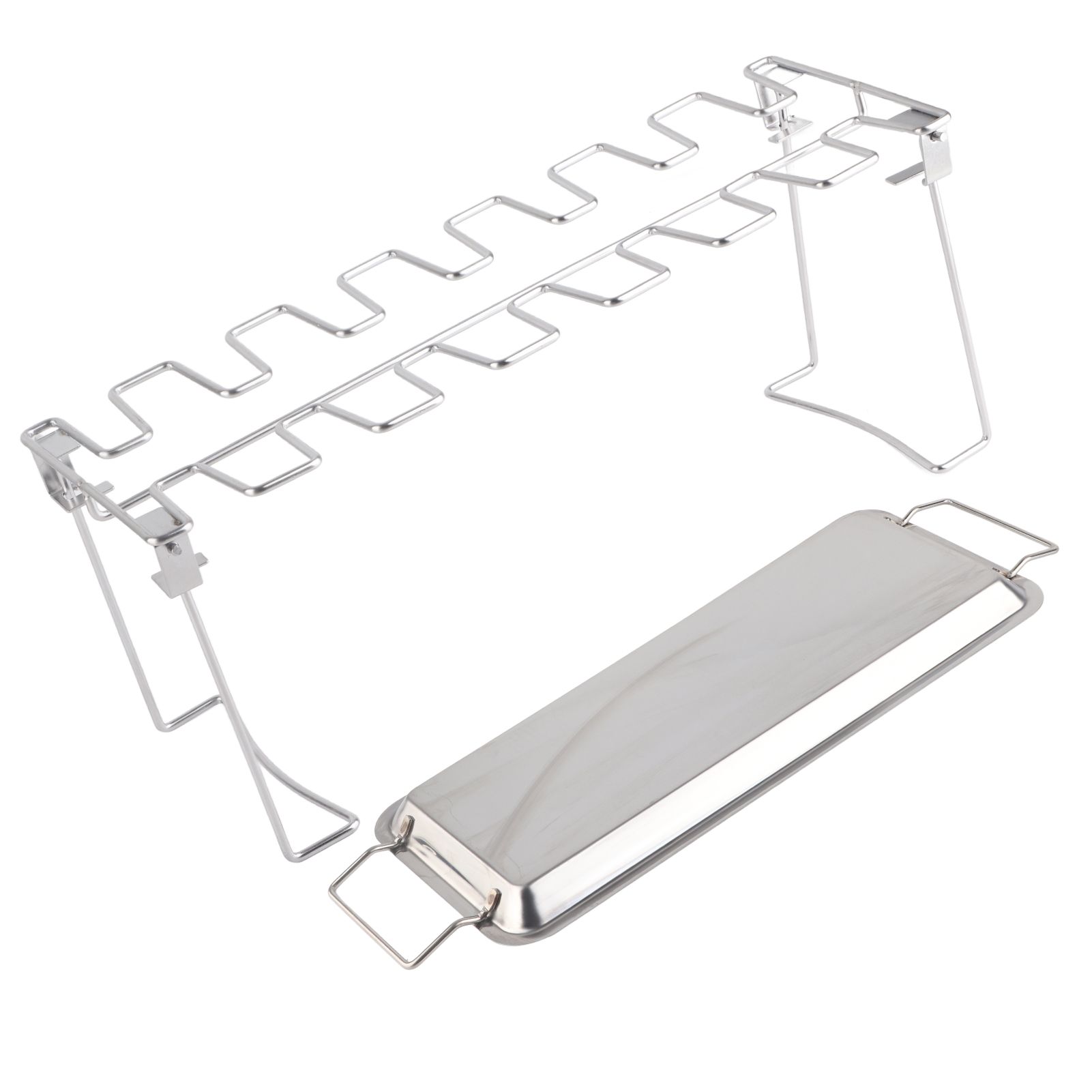 Chicken Leg Grill Rack with Drip Pan Stainless Steel Roaster Stand Barbecue Accessory — image 4