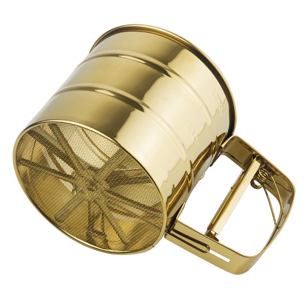 Stainless Steel Fine Mesh Sieve Flour Sifter Flour Cup Sifte A unique gifts for baking enthusiasts (Golden) — image 2