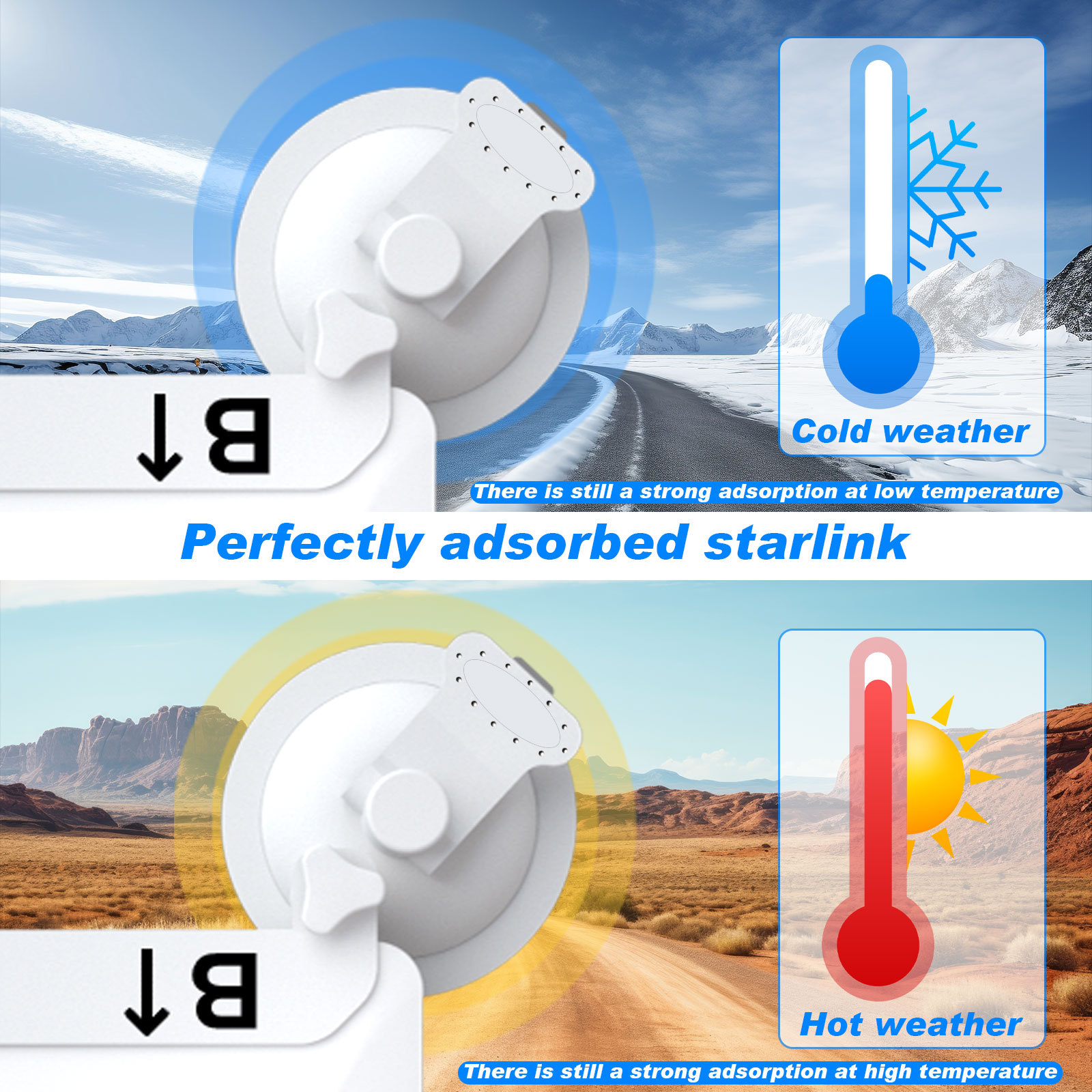 White Heavy-Duty Suction Cup Mount for Starlink Mini - All-Weather Car, RV & Boat Bracket โ image 5