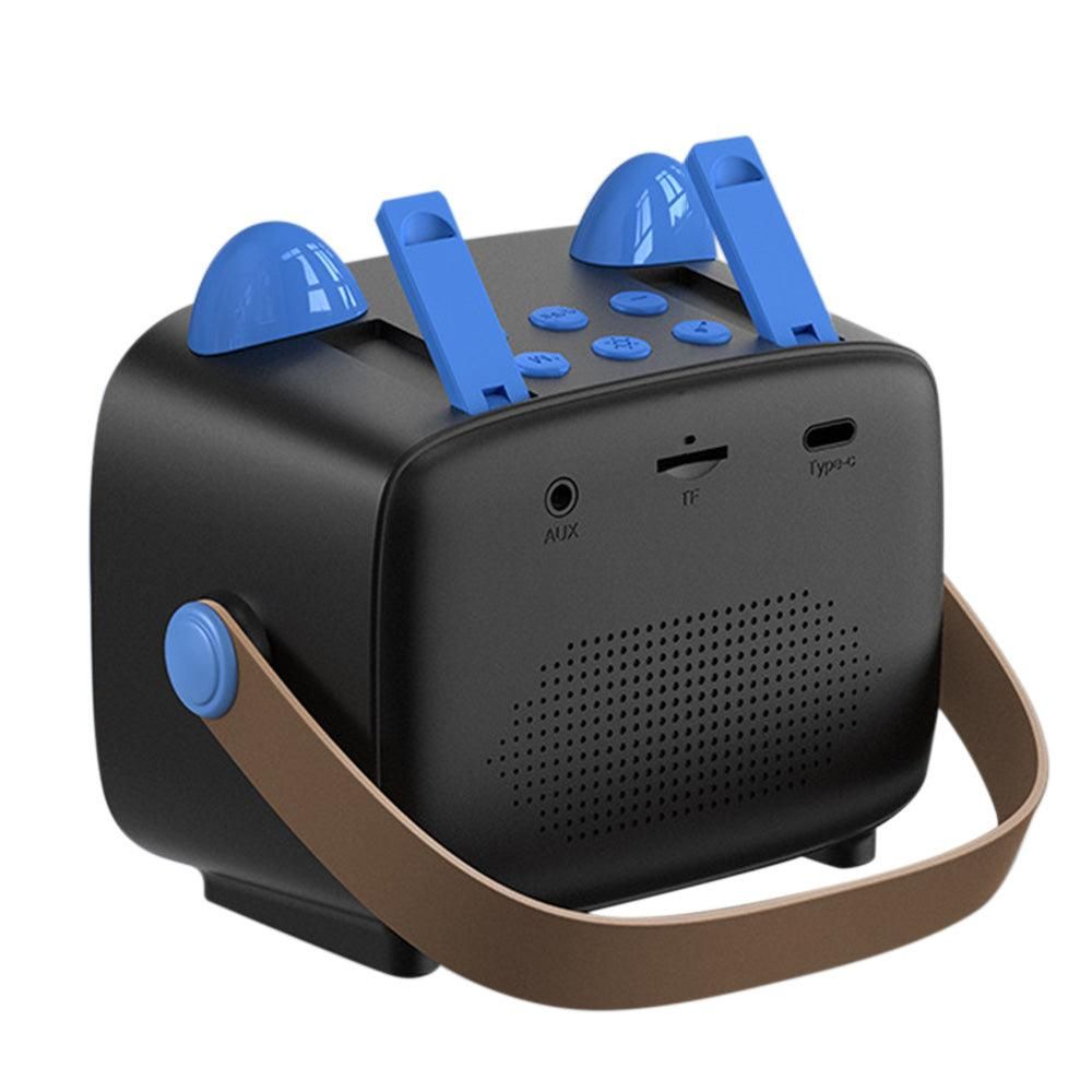 Mini Karaoke Machine - Portable MP3 Player with 2 Wireless Mics Toys & Gifts Blue โ image 5