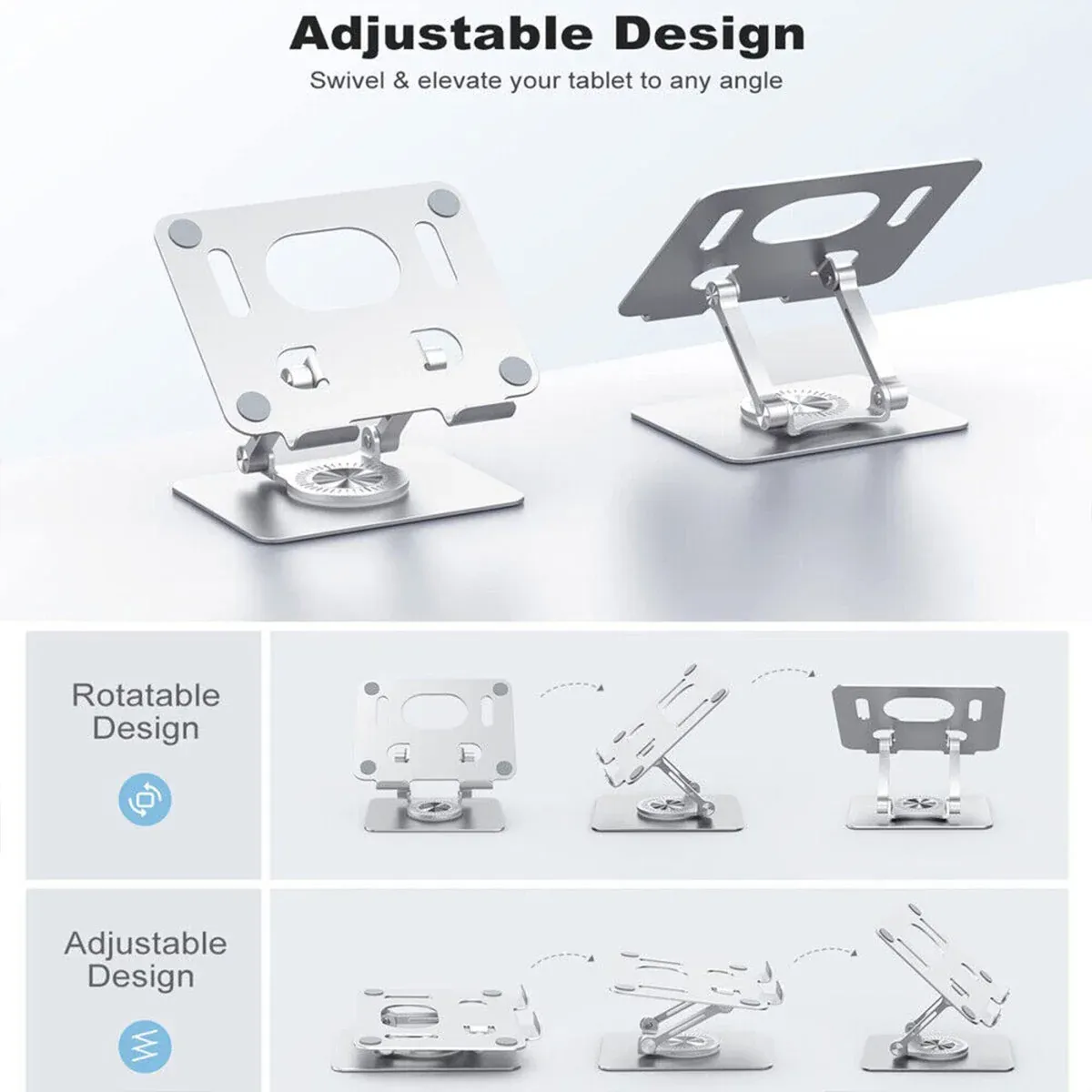 Mobile Phone Tablet Stand 360 Degree Rotating Holder Adjustable Desk Bracket — image 5