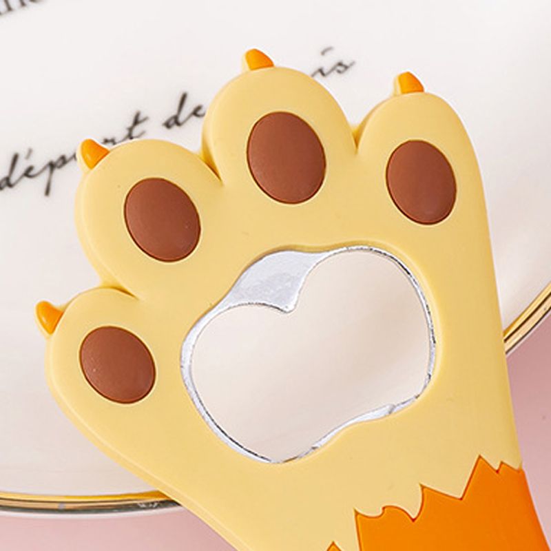 Cat Paw Bottle Opener Multifunctional Cute Cartoon Vibrant Colors Magnet Silicone Bottle Opener with Fridge Magnet for Home Yellow Dot โ image 4