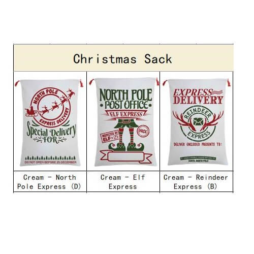Large Christmas XMAS Hessian Santa Sack Stocking Bag Reindeer Children Gifts Bag, Cream - Rudolph Express (2) โ image 6