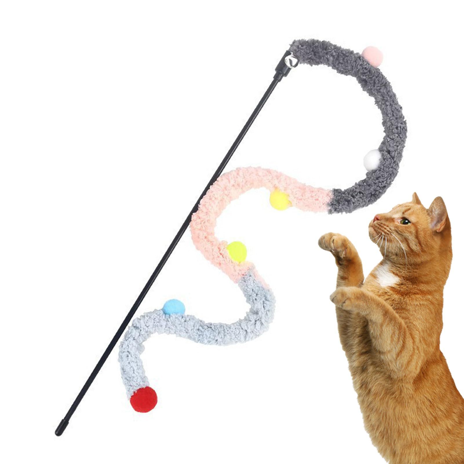 Interactive Catcher Teaser, Retractable Cat Wand Toys, Replacement Teaser with Bell Refills, Cat Exercise Playing Toy — image 2