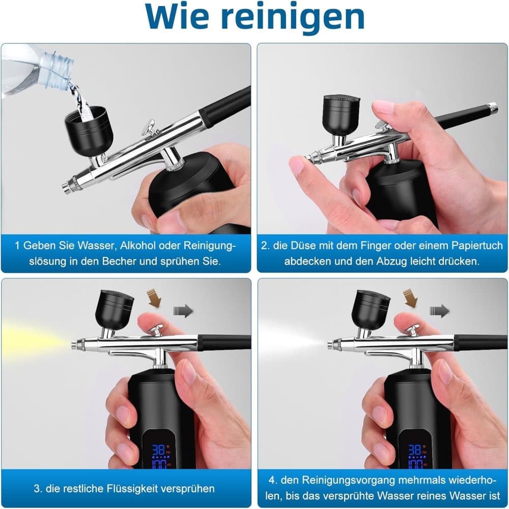 Wireless Airbrush Machine with USB Charging, 3 Speed Modes, Compatible with Nail Art Cake Decorating and Painting, Black — image 5
