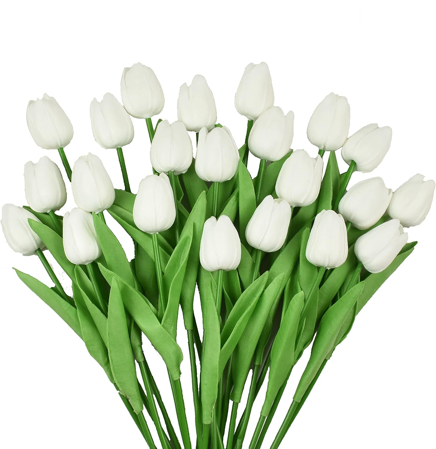 20pcs Artificial Tulips Flowers Fake Faux PU Tulip Bouquet Real Touch Flower Arrangement for Home Room Office Party Wedding Decoration Excellent Gift Idea for