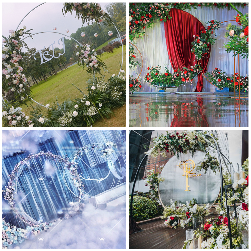 2M White Wedding Hoop Arch Metal Flower Ring Display Frame Balloon Circle Rack Backdrop for Wedding Birthday Party Garden Ceremony Decoration — image 6
