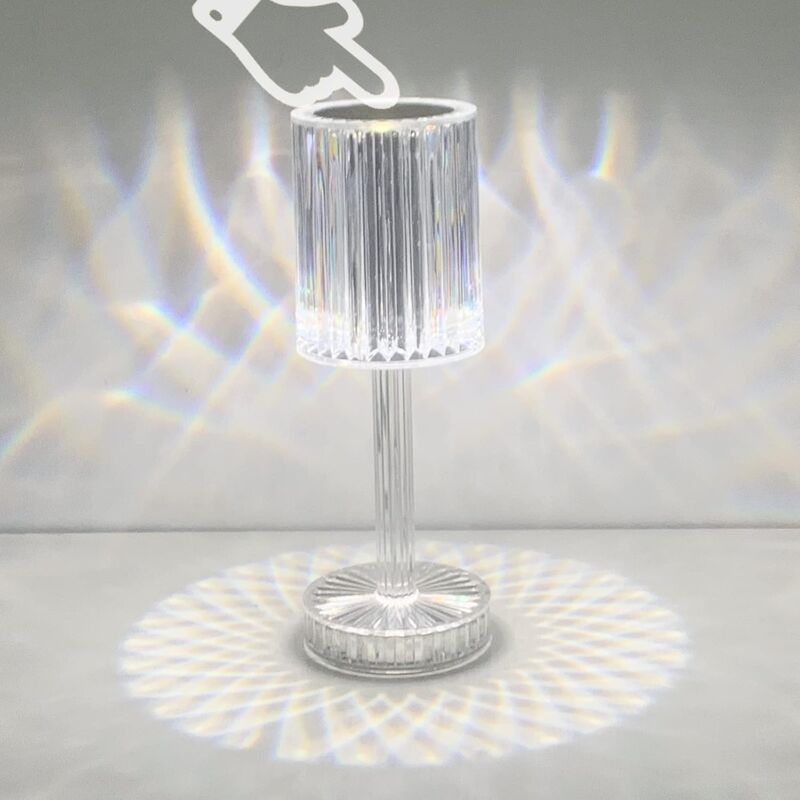 Crystal LED Table Lamp, Rechargeable Cordless Table Lamp, Touch Dimming LED Bedside Lamp For Living ROom Hotel Bedroom
