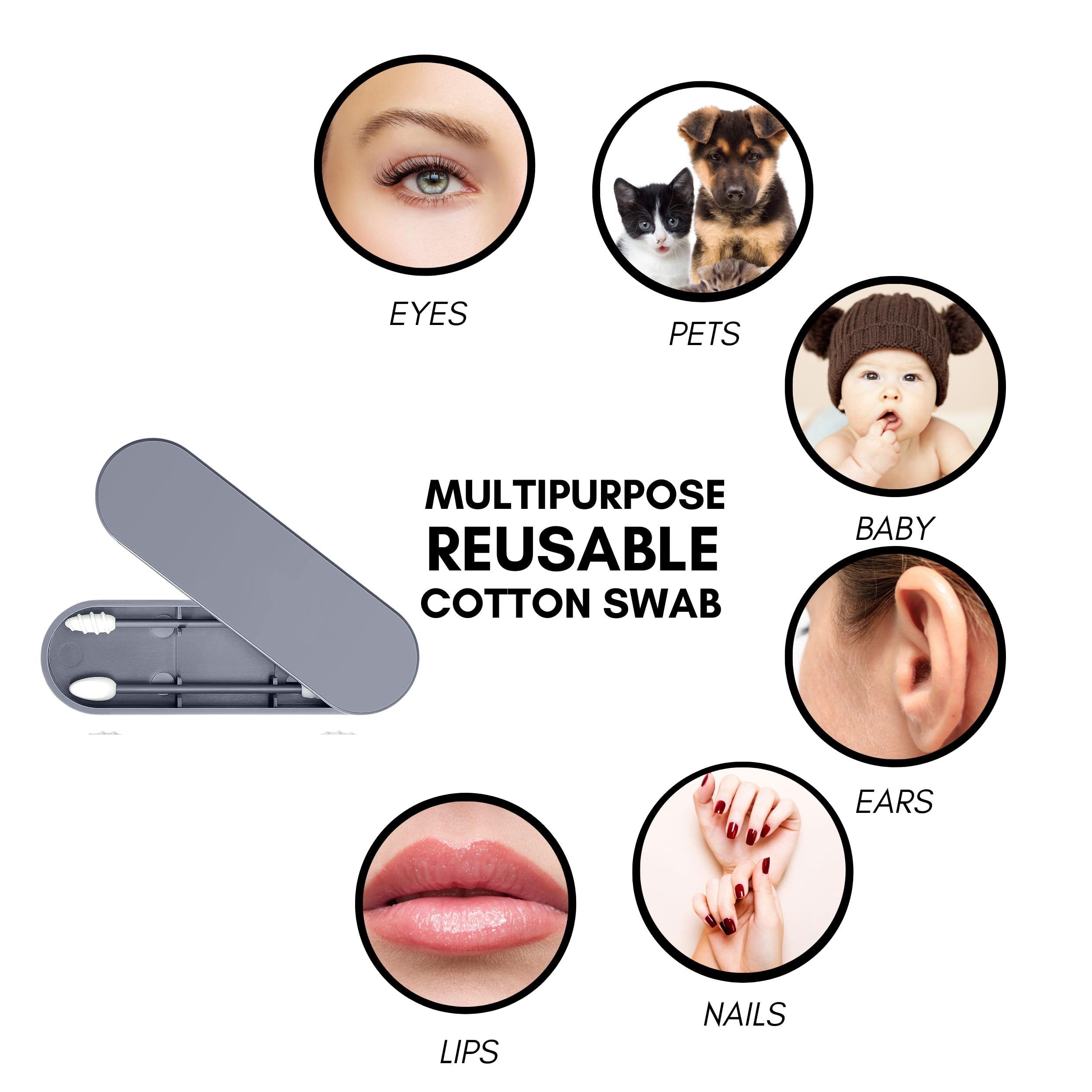 Portable and Reusable: Double-Tipped Silicone Swabs – for Cleanable Ear Care, Makeup, and Travel Essentials — image 4