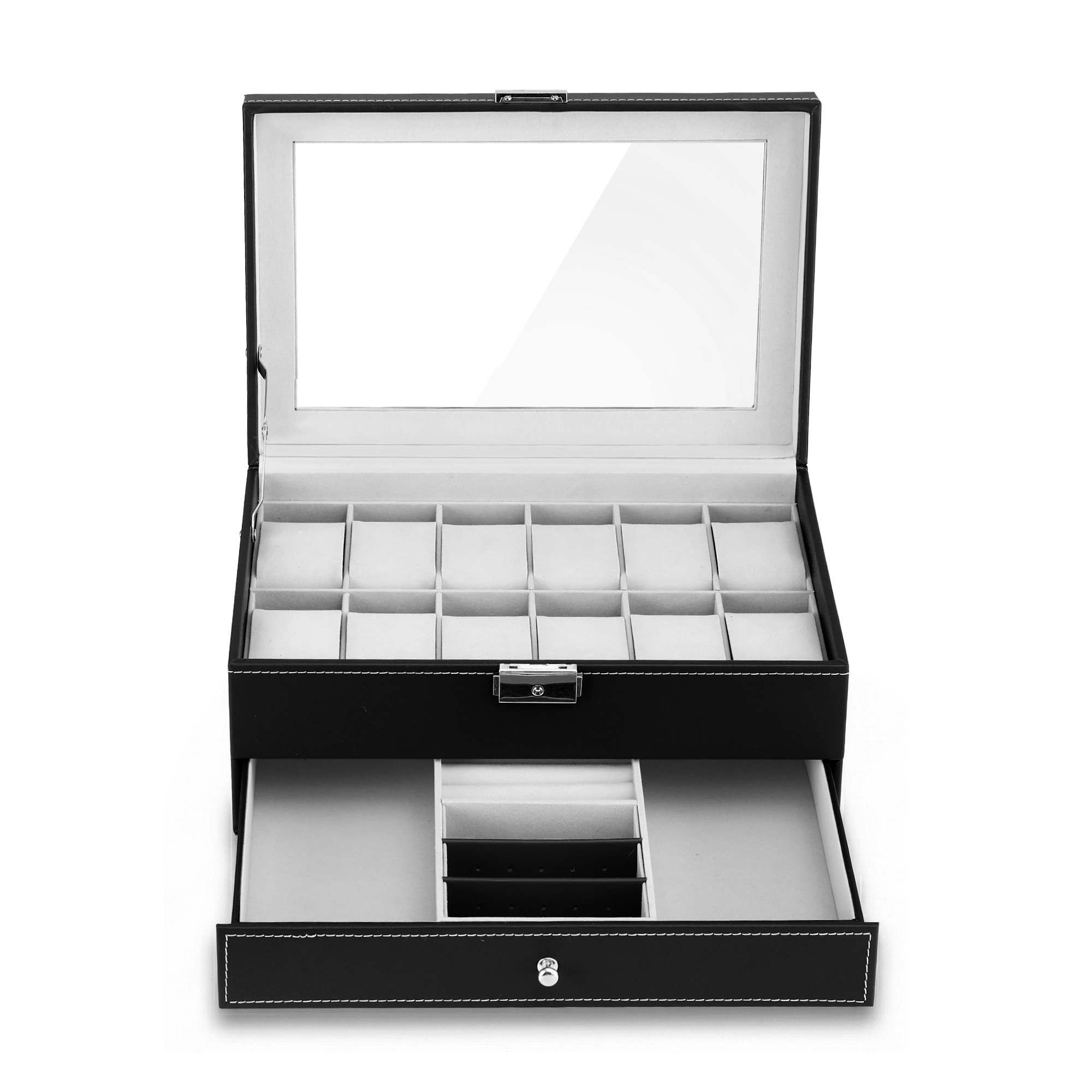 Embellir 12 Grids Watch Box Organizer Case Jewelry Display Storage Showcase — image 3