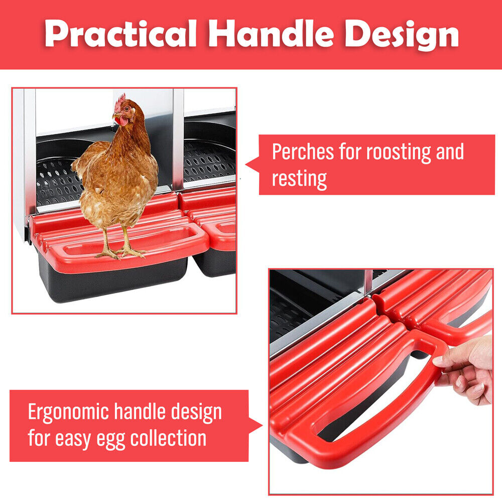 VaKa Chicken Hen Coop Hutch 3 Hole Inside Outside Roll Away Lay Egg Nesting Box — image 6