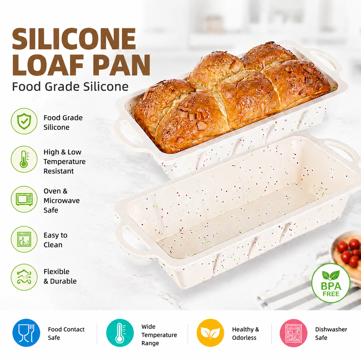 Wholesome Home-Baked Loaves Made Effortlessly with This Flexible Silicone Bread Pan, Meatloaf, Pound Cake, and More — Non-Stick, Even — image 2