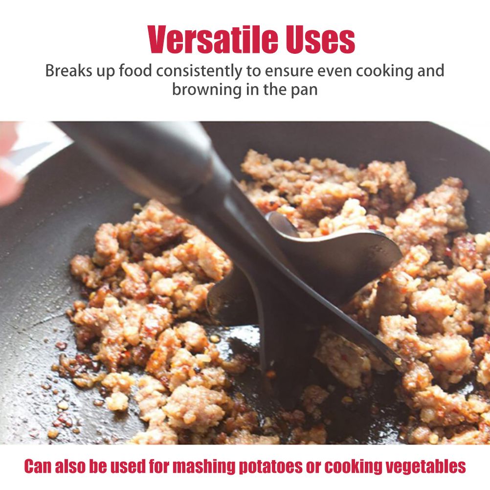 Meat Chopper Multifunctional Ground Beef Masher Burger Chopper Utensil Non Stick Cookware — image 4