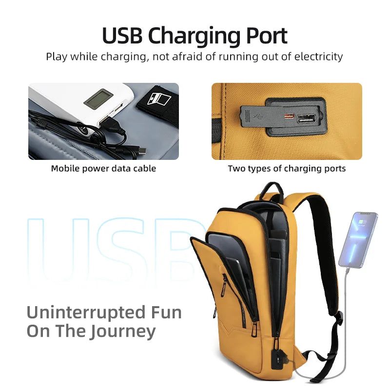 15.6-Inch Thin Laptop Backpack Yellow — image 2