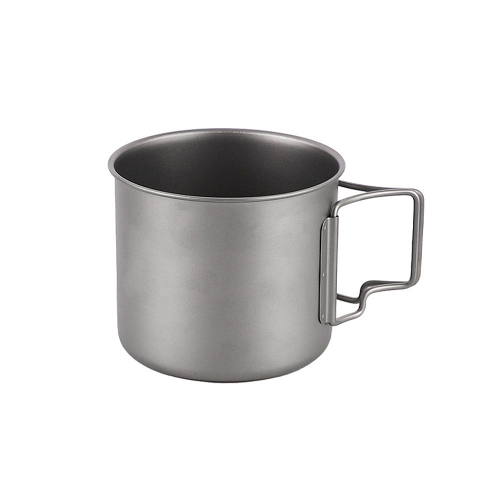 Pure Titanium Tea Collapsible Cups Lids Titanium Camping Mug Outdoor Drinking Cup for Hiking Backpacking TravelSecond generation handle made of pure titanium