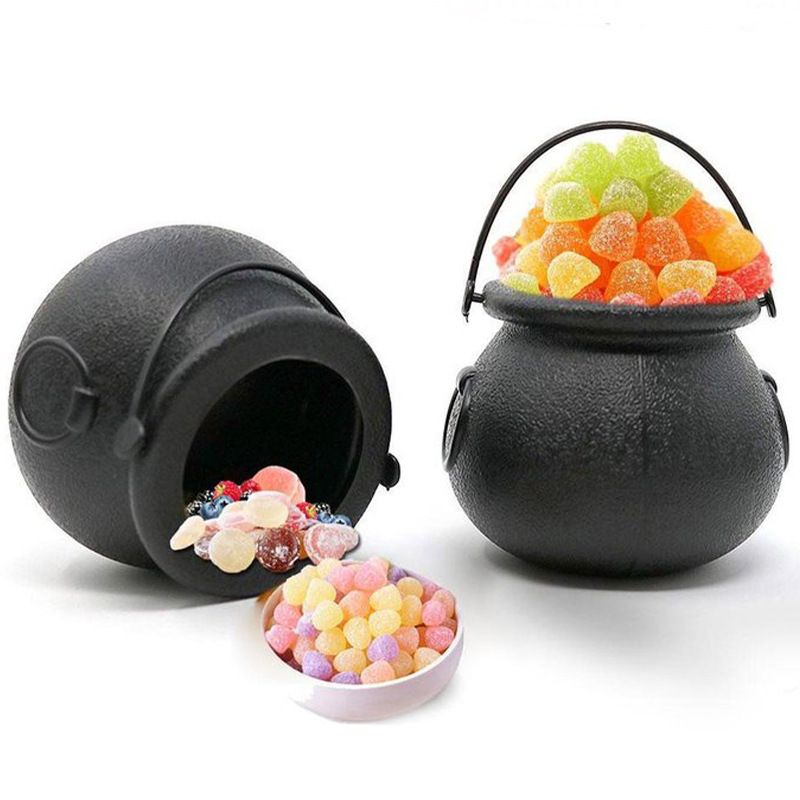 2 pcs Halloween Cauldron - Blow Mold Plastic Party Accessory - Candy Holder for Kids - Halloween Party Favors & Supplies โ image 5