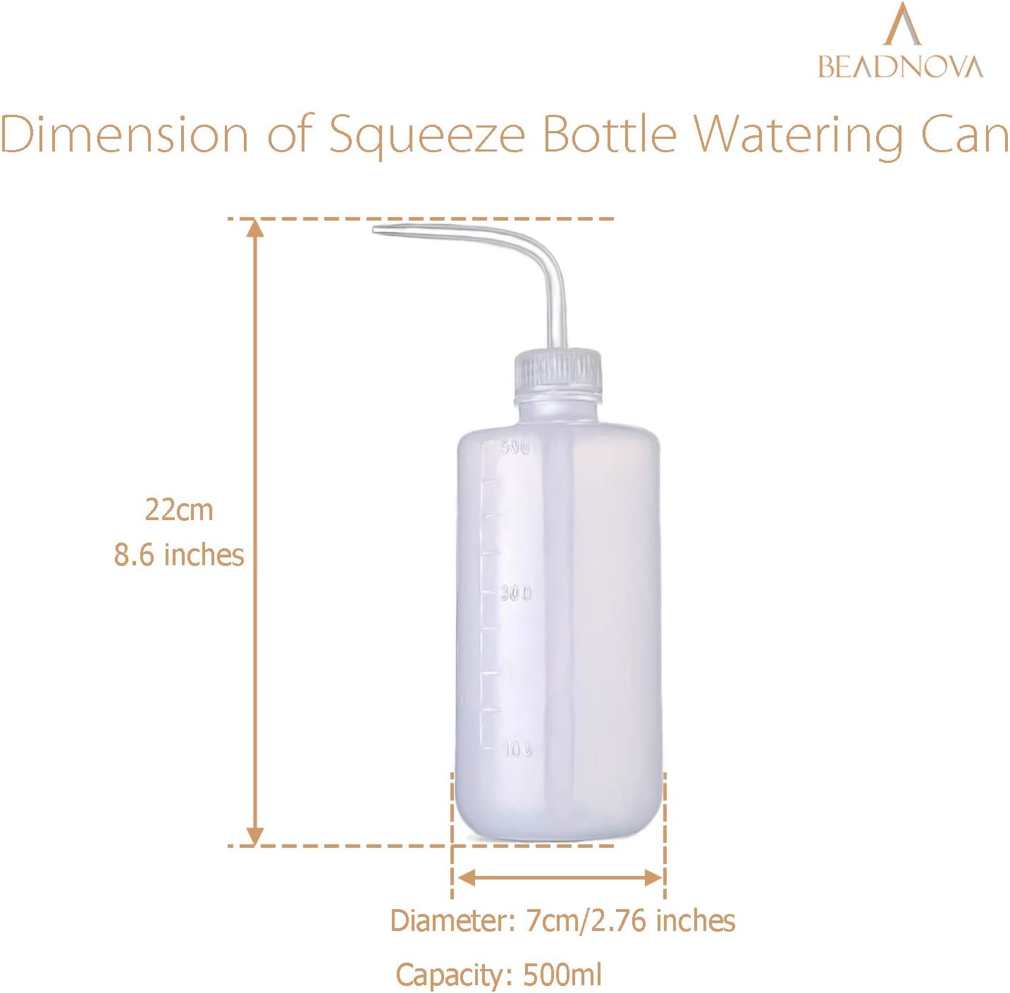 Irrigation Bottle 500ml 17oz Indoor Plant Watering Can Water Squirt Plastic Rinse Bottle for Eyelash Extensions Eye Wash Tattoo Lab (3pcs) โ image 2