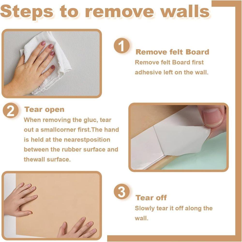 Self-adhesive photo board, decorative felt and cork wall panel for photos and messages, acoustic panels bulletin board for home and office, Deep Camel โ image 5
