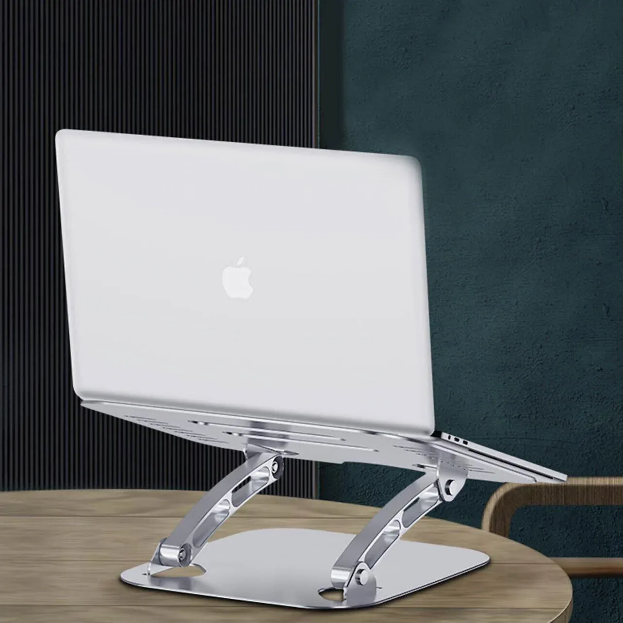 Adjustable Folding Aluminum Stand Ergonomic Design Portable Laptop Stand Holder - Silver — image 6