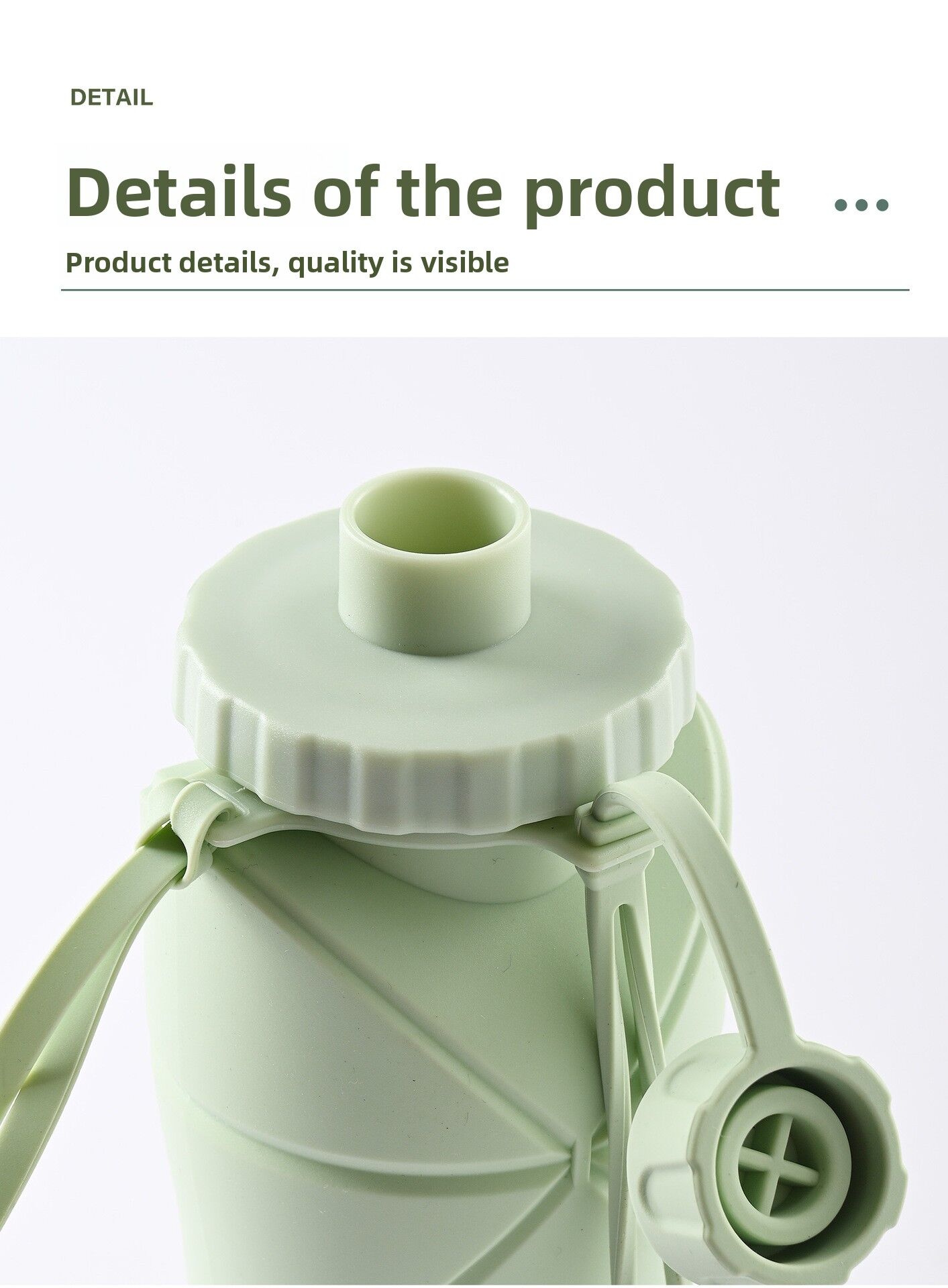 Blue Portable Food Grade Silicone Collapsible Sports Water Bottle 600ML - Folding down 80%, Low High Temperature Resistant โ image 5